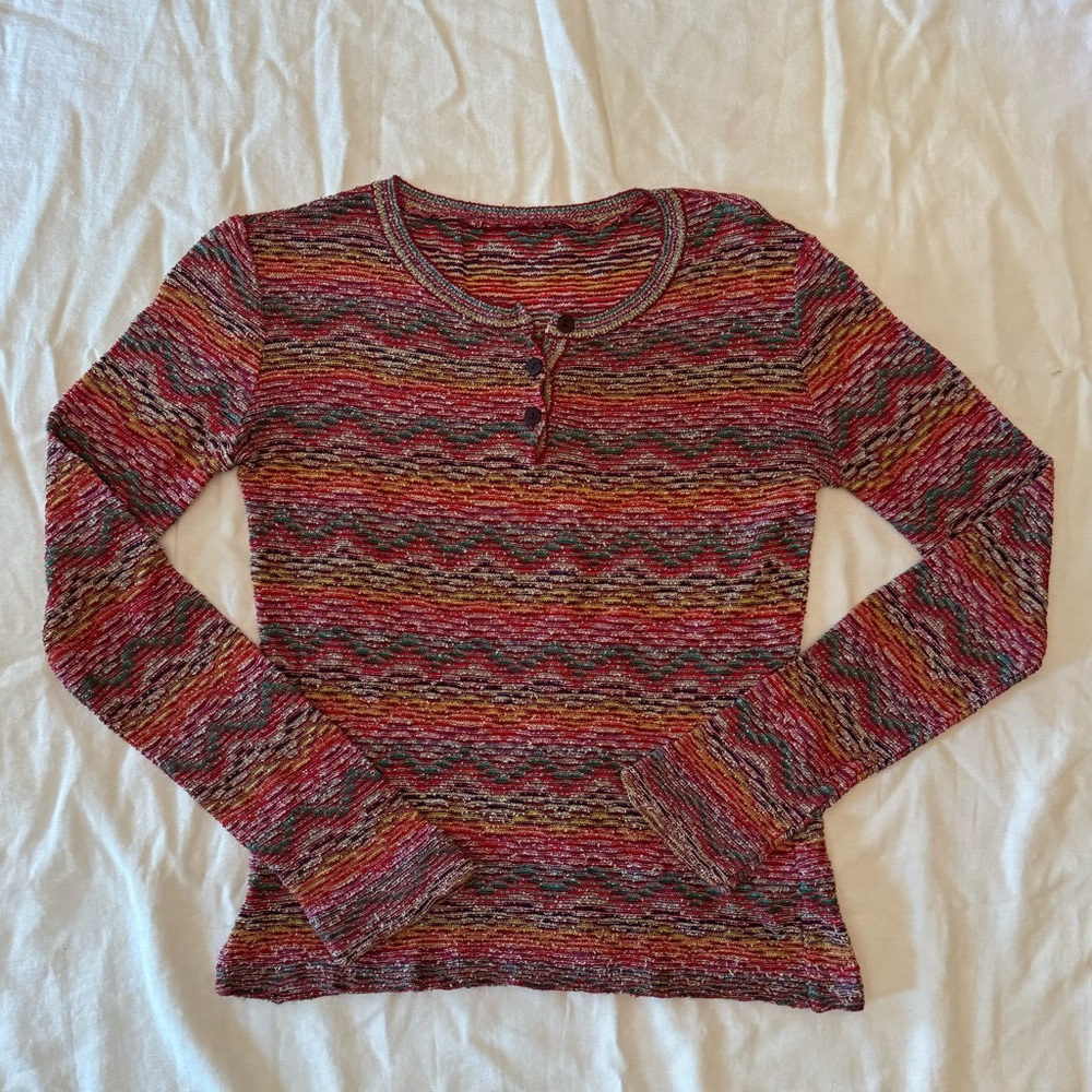 Vintage Missoni Sport multicolor woven top small IT 42